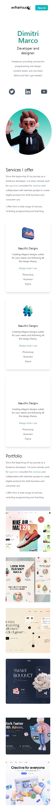 image for a react portfolio designed by w3wiz